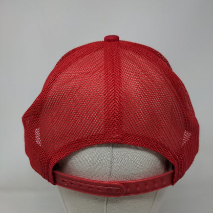 Bass Pro Shops Snapback Trucker Hat Red OSFM Adjustable Mesh Back Gone Fishing