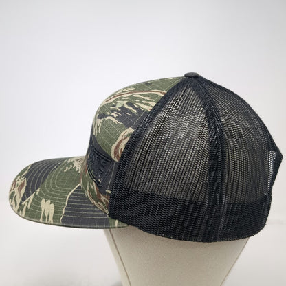 Richardson Trucker Hat Green Camo One Size Tiger Stripe Snapback HVAC Logo