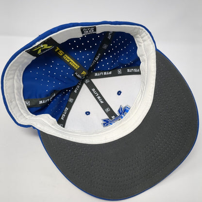 Richardson Fitted Hat Blue S-M Embroidered Letters Cross Colorblock