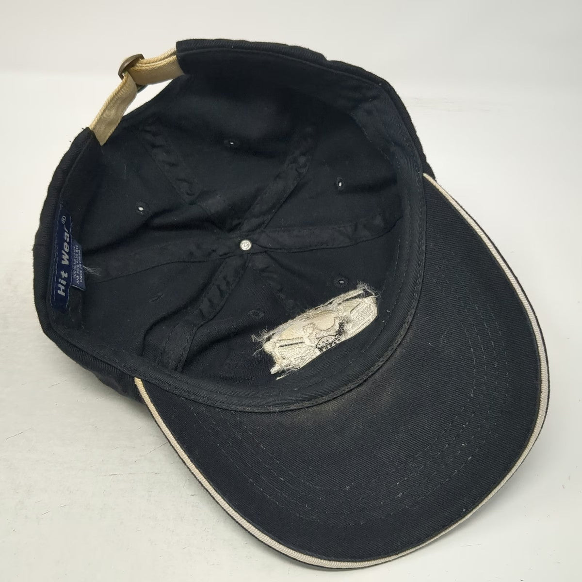 Hit Wear Baseball Cap Black One Size Skeleton Baffles Railroad Slideback Hat