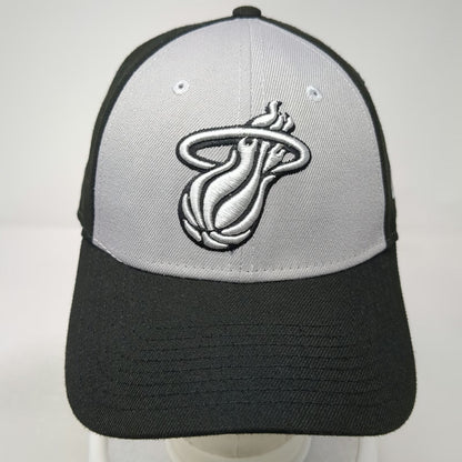 New Era NBA Miami Heat Black One Size Cap Hat Embroidered Logo Curved Brim Strap