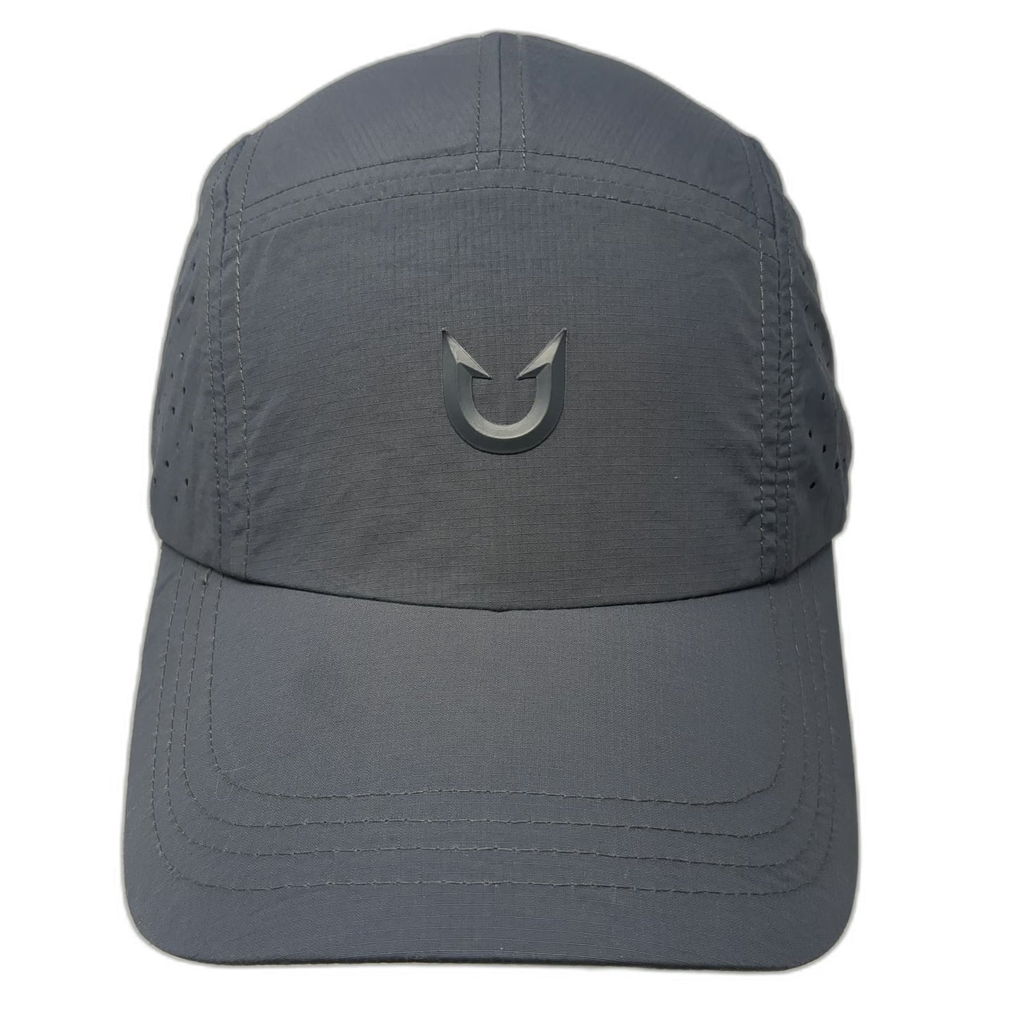 Northyard 5 Panel Hat Gray One Size Strapback Polyester Laser Cut Performance