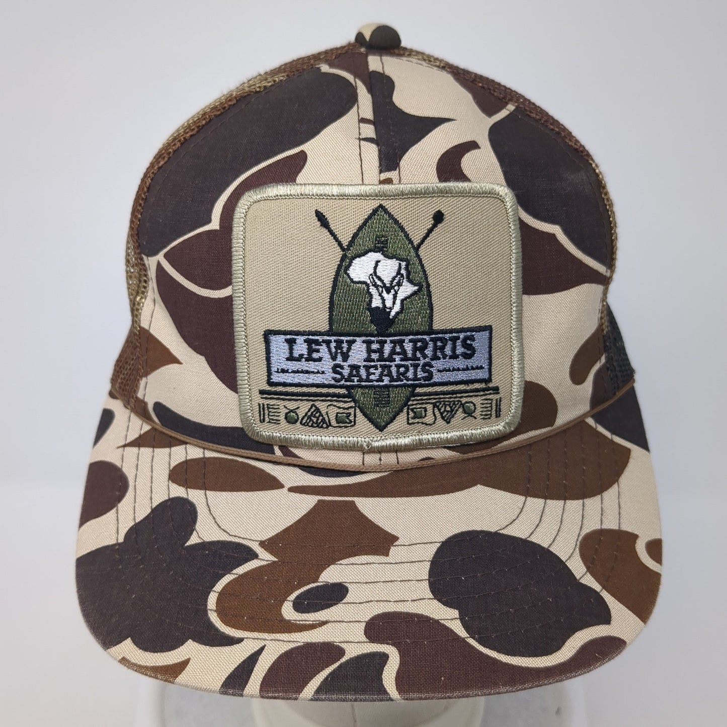 Lew Harris Safaris Snapback Trucker Hat Multi One Size Mesh Back Camo