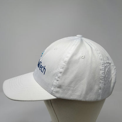 Hit Wear FinanceTech White Baseball Cap One Size Textured Logo Strapback Hat