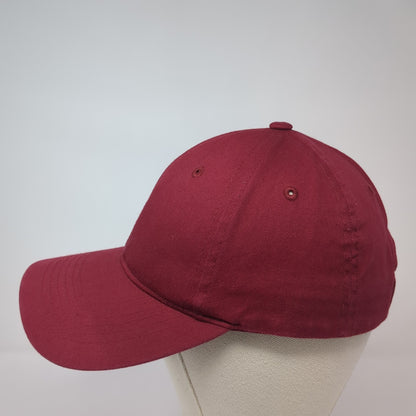 Sportsman Strapback Baseball Cap Red One Size Adjustable Lightweight Blank