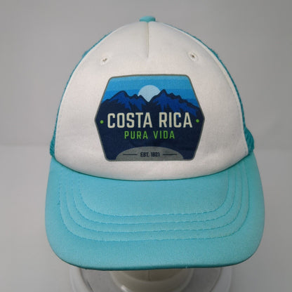 Costa Rica Pura Vida 1821 Snapback Trucker Hat Blue One Size Mesh Back