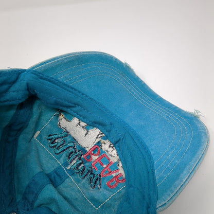 Mama Bear Strapback Hat Blue One Size Adjustable Embroidered Distressed