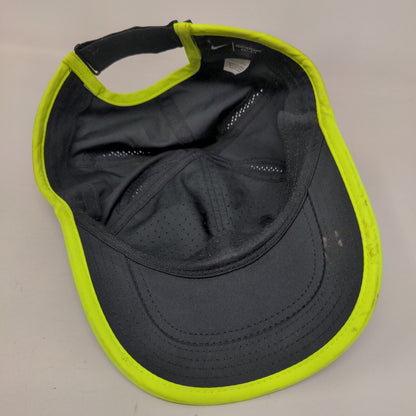 Nike Big Swoosh Strapback Hat Black OSFM Adjustable Featherlight Dri-Fit