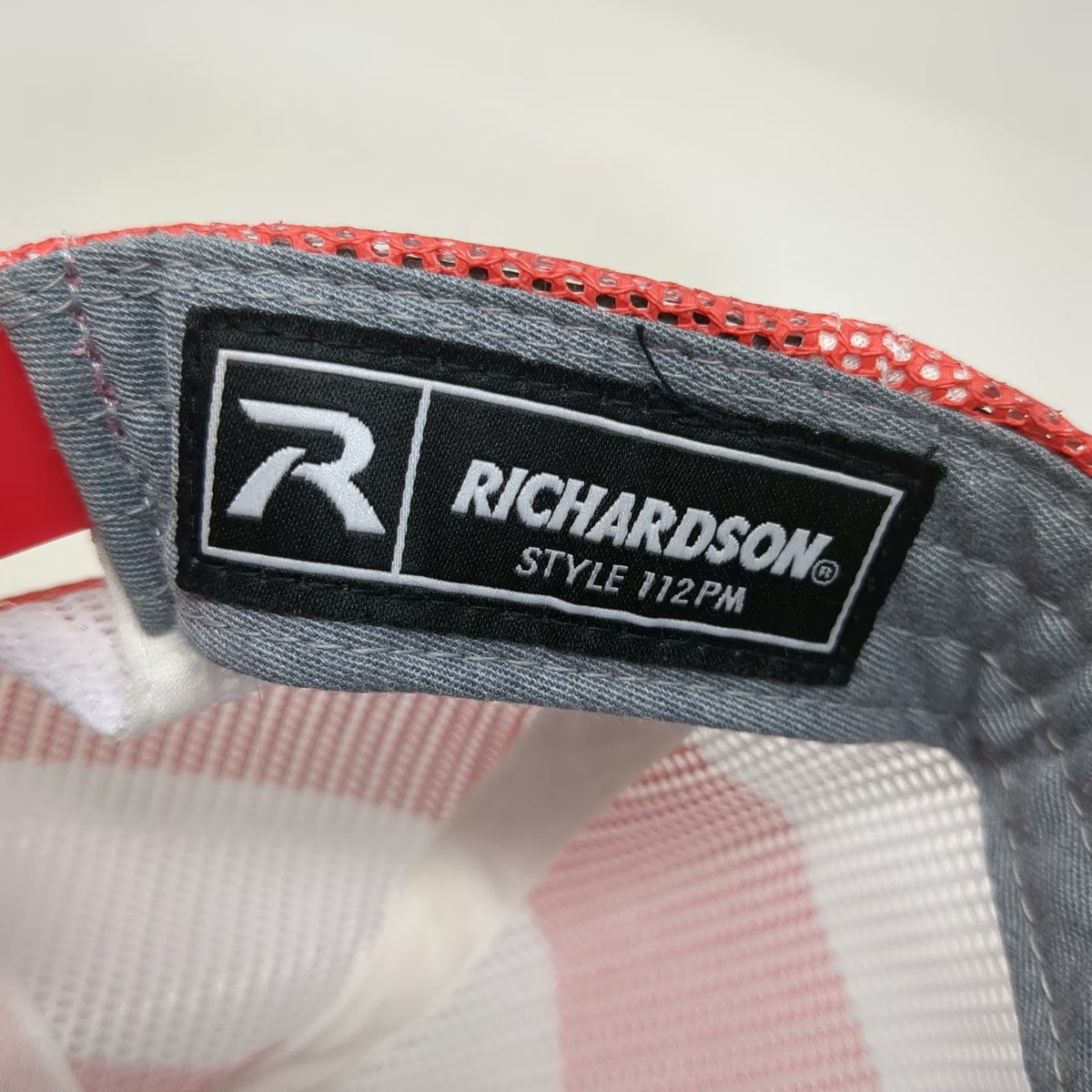 Richardson Trucker Hat Gray One Size American Flag CNR Leather Patch Snapback
