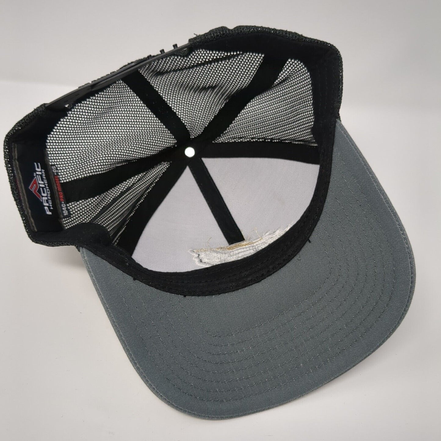 Pacific Headwear Snapback Trucker Hat Gray One Size Adjustable Mesh Back