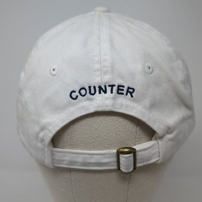 B Counter Slideback Baseball Cap White One Size Adjustable Embroidered 6 Panel