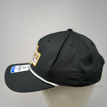 Richardson 5 Panel Hat Black One Size Boot Check Sports Ranch Rope Snapback