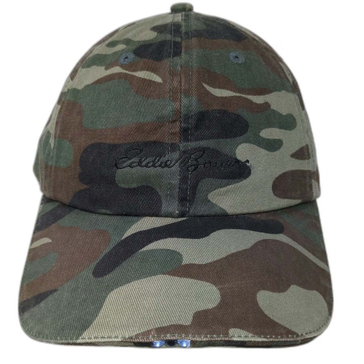 Eddie Bauer Baseball Cap Green One Size Camo Hat LED Lights Brim Work Hunting