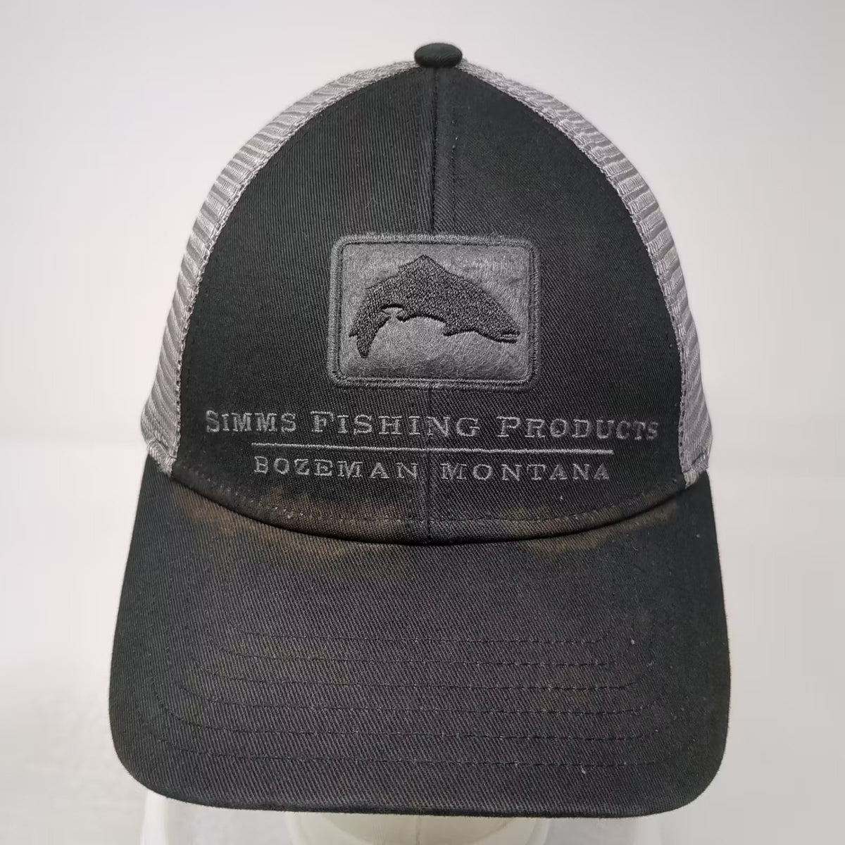 Simms Fishing Products Bozeman Montana Black Trucker Hat One Size Mesh Snapback
