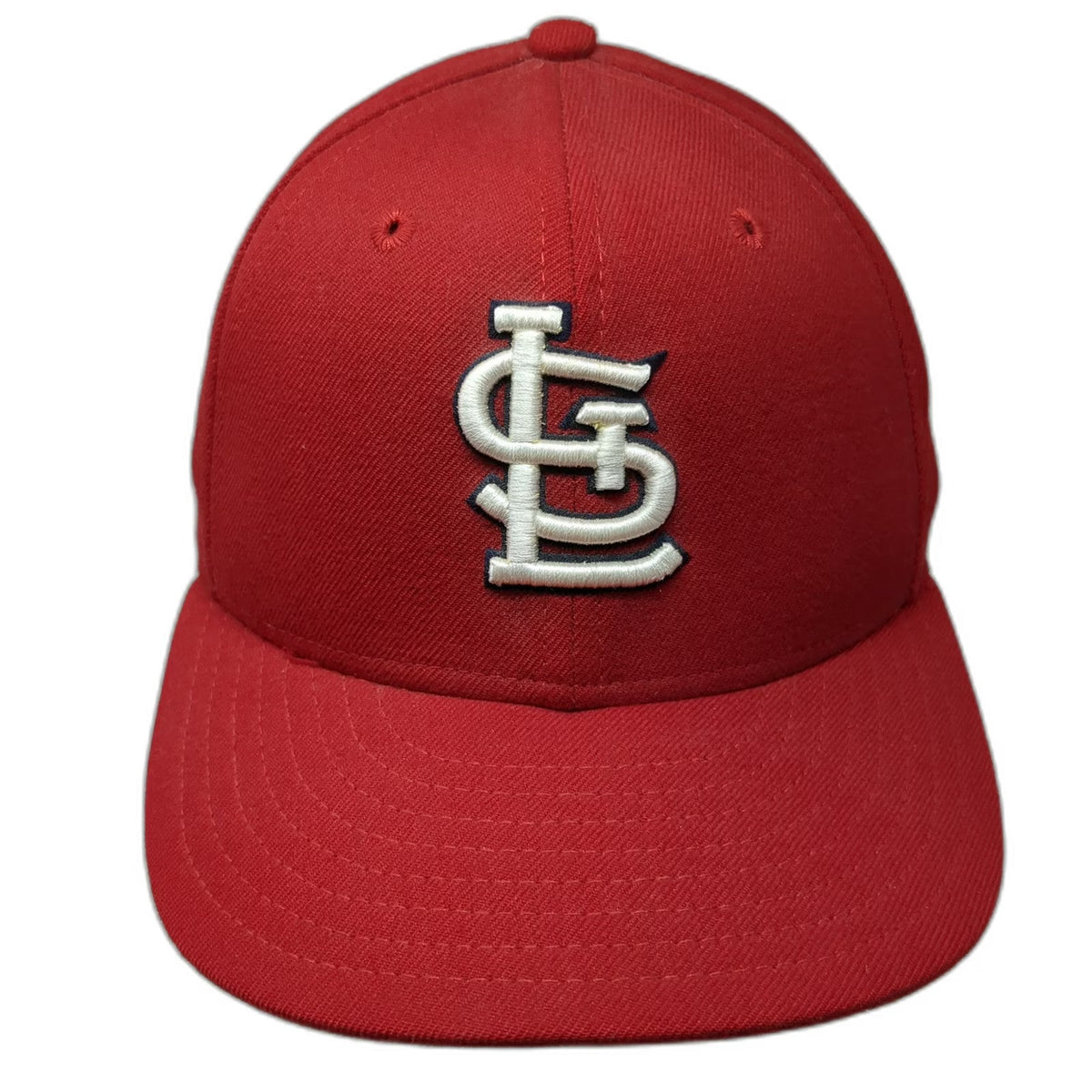 New Era MLB St. Louis Cardinals Baseball Cap Red 7 1/4 Fitted 100% Wool USA Hat