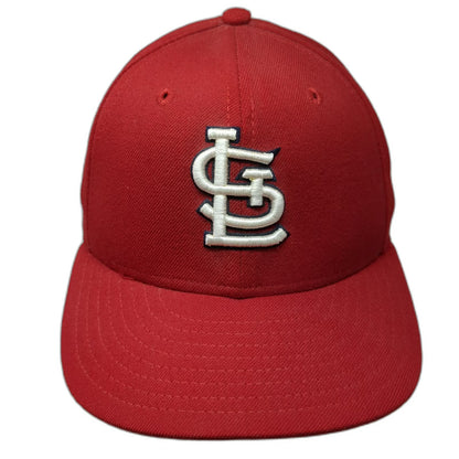 New Era MLB St. Louis Cardinals Baseball Cap Red 7 1/4 Fitted 100% Wool USA Hat