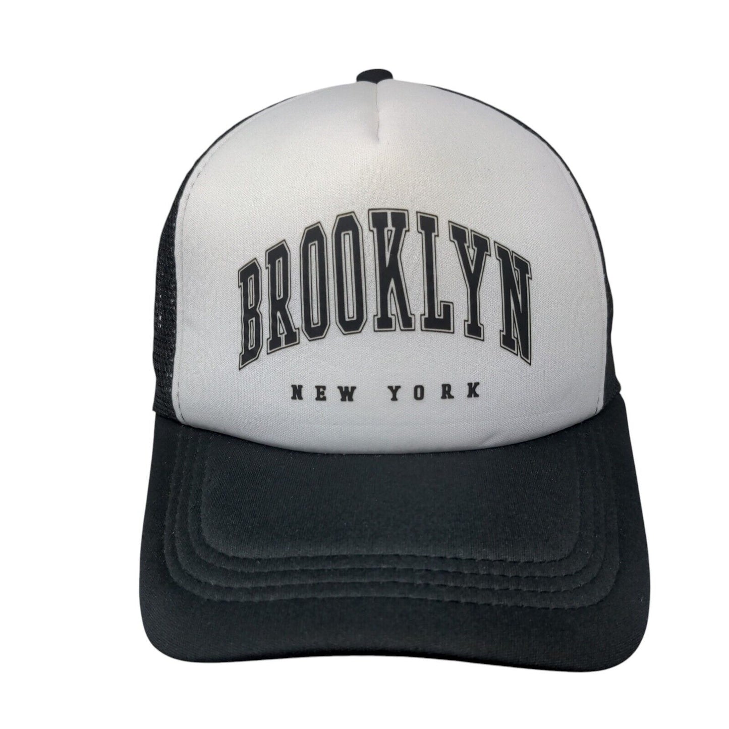 Brooklyn New York Snapback Trucker Hat Black One Size Mesh Back Colorblock