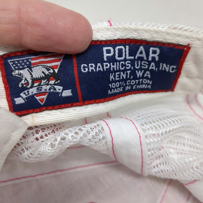 Polar Graphics Trucker Hat Pink White One Size Yosemite Plaid Mesh Snapback