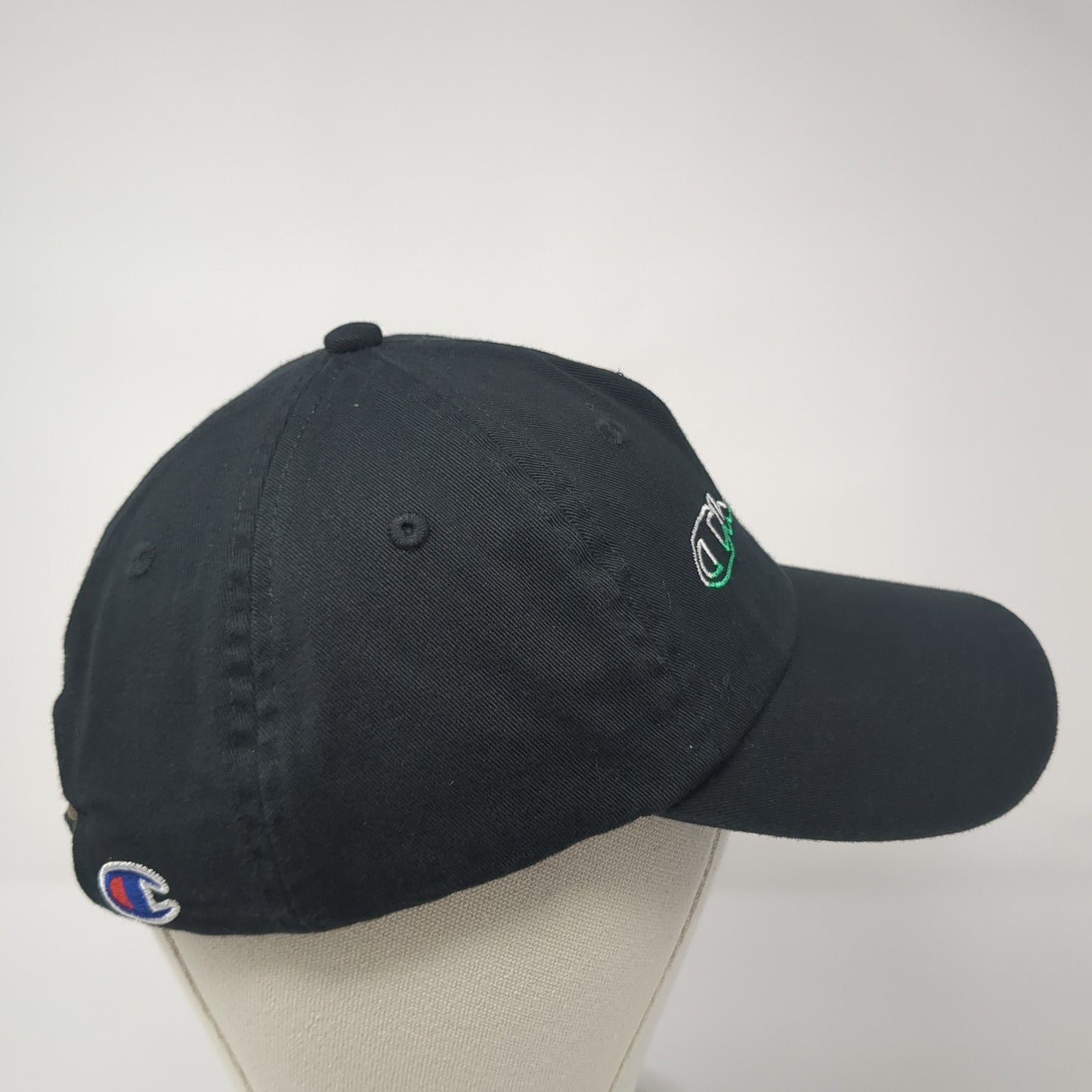 Champion Spell Out Slideback Hat Black One Size Adjustable Embroidered