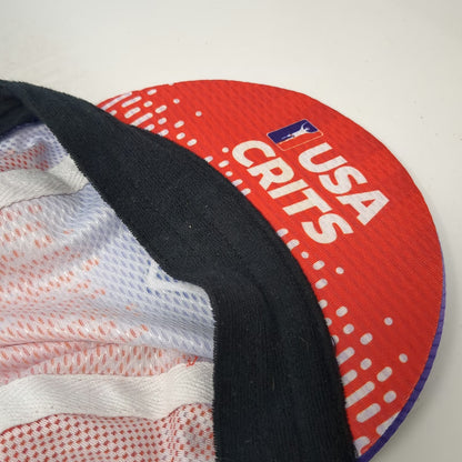 Jakroo 5 Panel Cap Purple Red L/XL USA Crits Cycling Hat Flip Up Brim Polyester