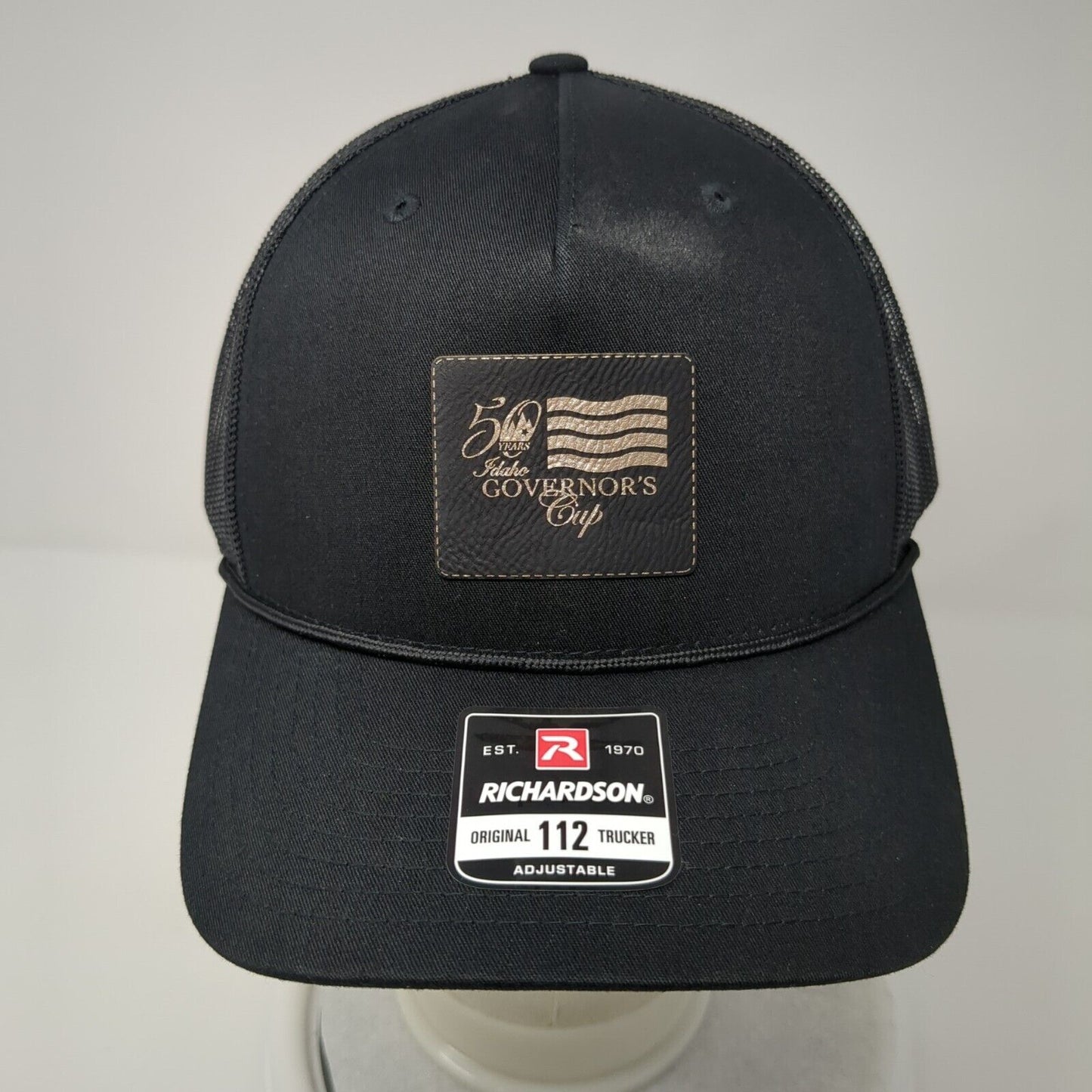 50 Years Idaho Governor's Cup Rope Trucker Hat Black One Size Mesh Back