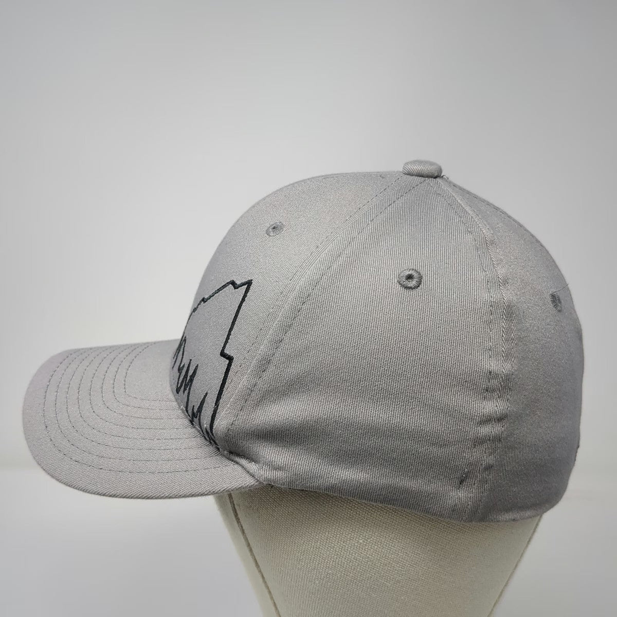 Burton Baseball Cap Gray One Size Mountain Logo Stretch Fit A-Flex Action Hat