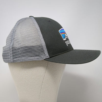 Patagonia Trucker Hat Gray One Size Mesh Snapback Fitz Roy Mountain Logo Hat
