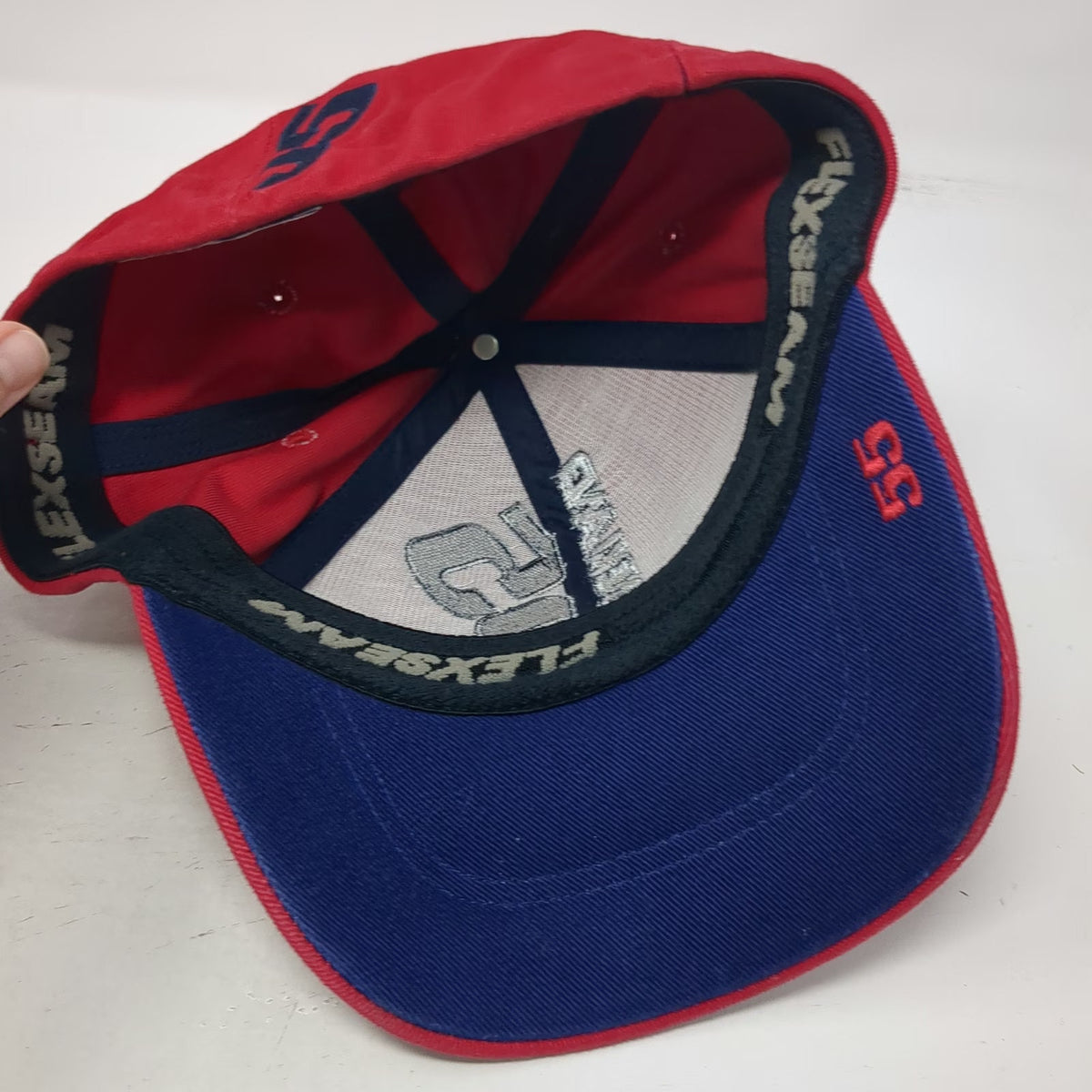 Disneyland Baseball Cap Red One Size Fitted Embroidered 55 Blue Undervisor Hat