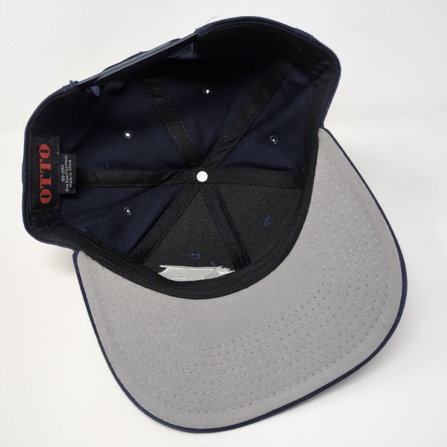 ID Golf Snapback Hat Blue OSFM Adjustable Embroidered Vented Holes 6 Panel Otto