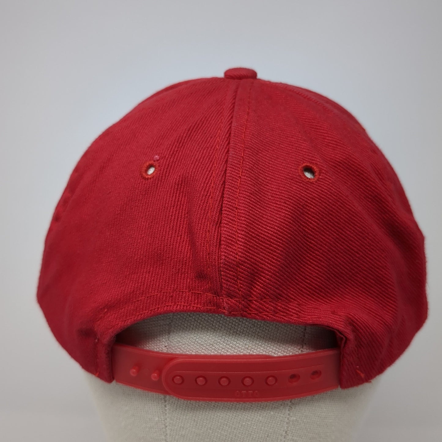 Red Hat Lady's Man Snapback Hat Red One Size Solid Embroidered Otto