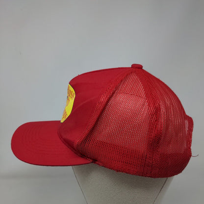 Bass Pro Shops Snapback Trucker Hat Red OSFM Adjustable Breathable Mesh Back