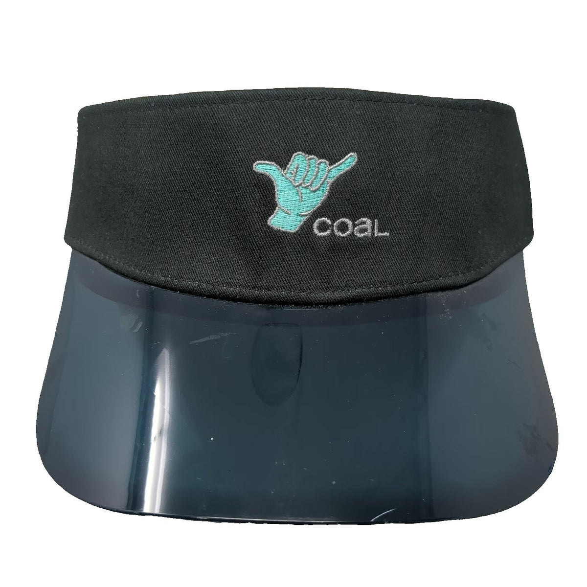 Coal Visor Black One Size Hat Translucent Plastic Brim Shaka Sign Slideback