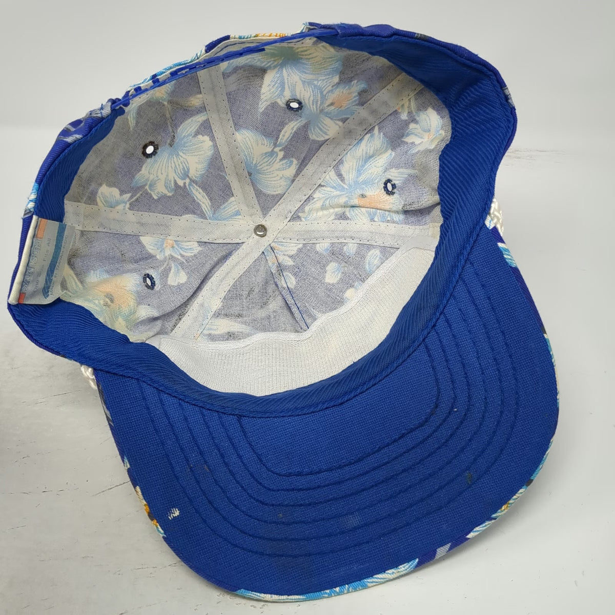 San Sun BMC West 5 Panel Blue OSFM Floral Rope Snapback Hat Materials Vintage