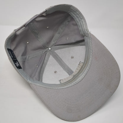American Flag Baseball Cap Gray OS Adjustable Embroidered Patriotic Black Eagle