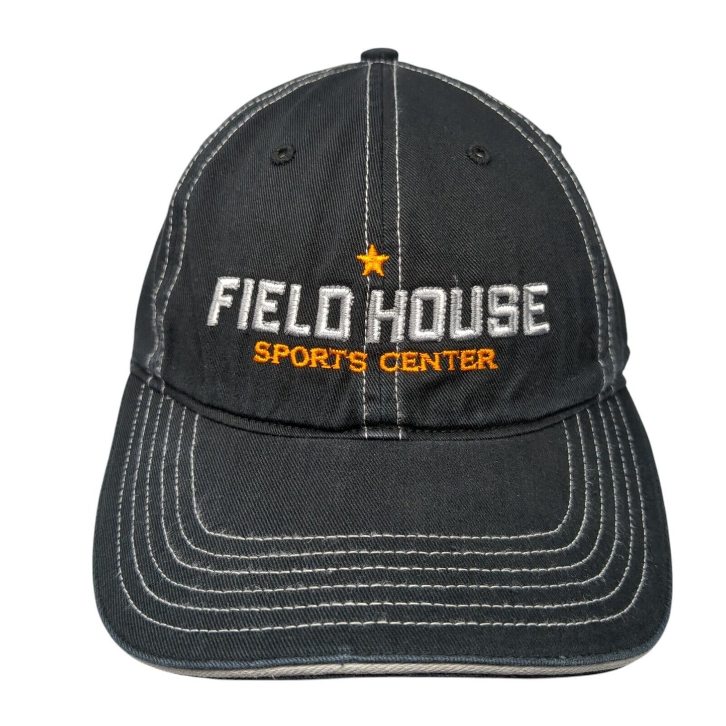 Field House Sports Center Strapback Hat Black OS Adjustable Richardson Cotton
