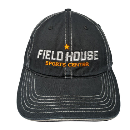 Field House Sports Center Strapback Hat Black OS Adjustable Richardson Cotton
