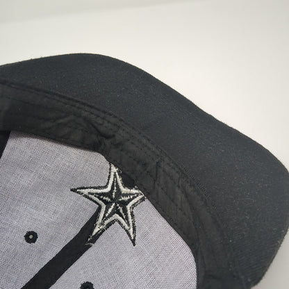 Star Snapback Hat Black One Size Adjustable Embroidered Logo 6 Panel