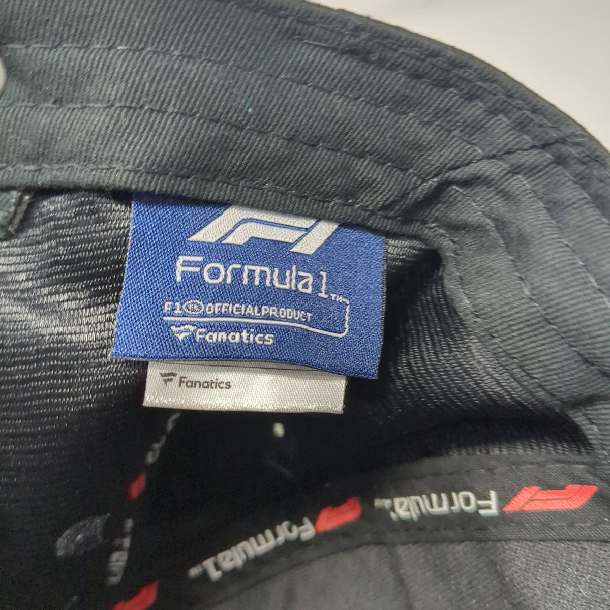 Fanatics Formula 1 Black 5 Panel One Size Hat Red 3D Logo Slideback Racing Merch