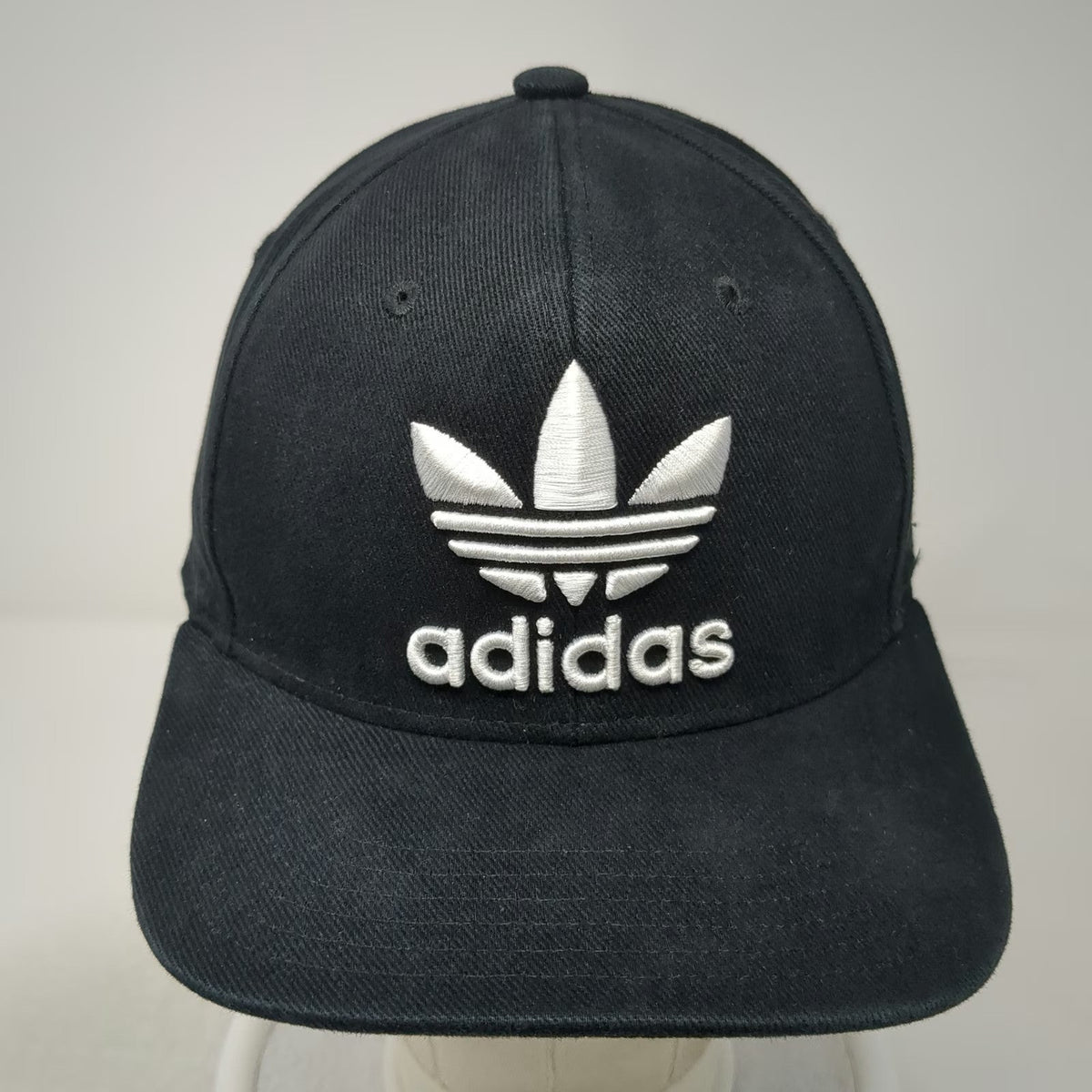 Adidas Snapback Black One Size Trefoil Logo Embroidered 6 Panel Sportswear Hat