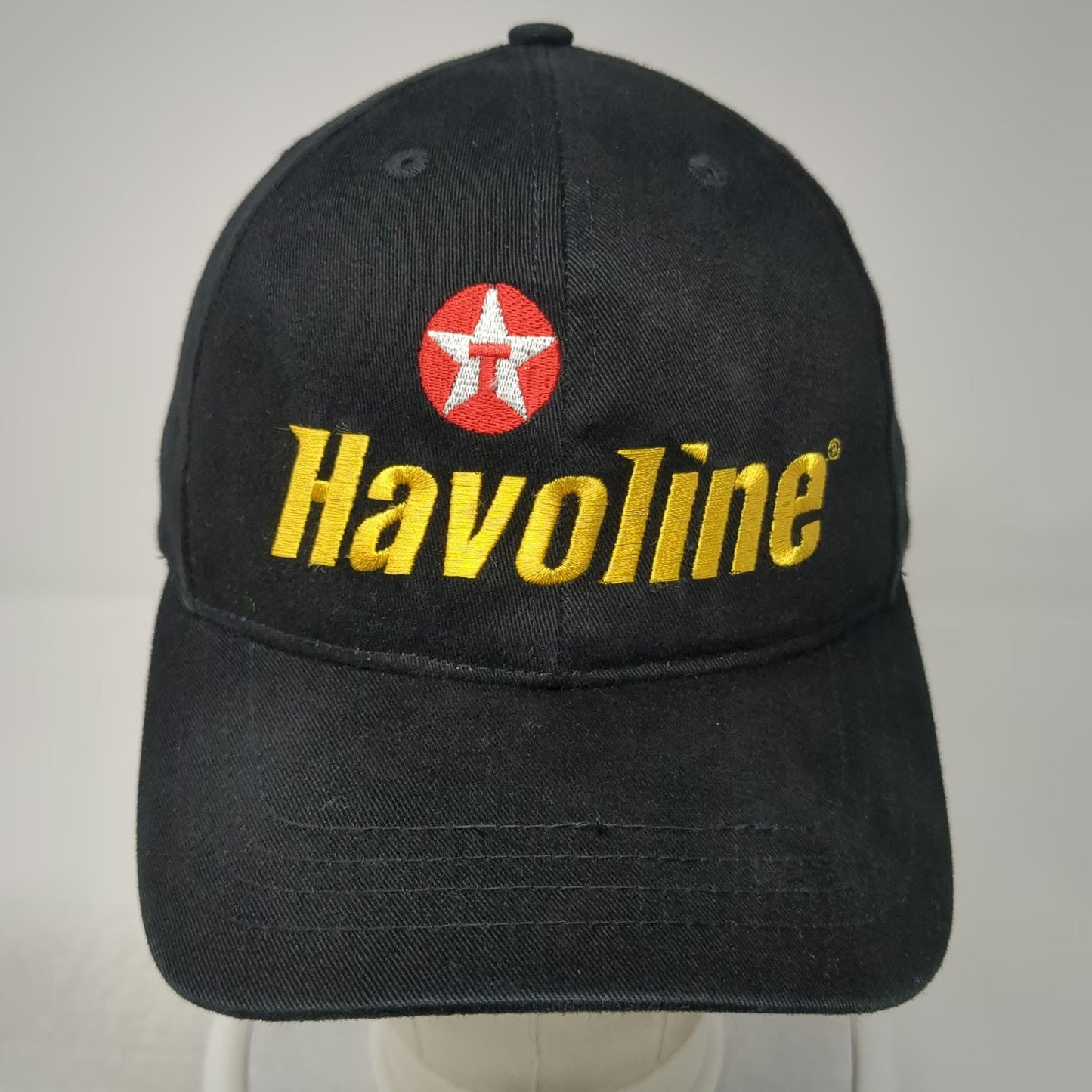 Havoline Black Baseball Cap One Size Embroidered Logo Motor Oil Gas Racing Hat