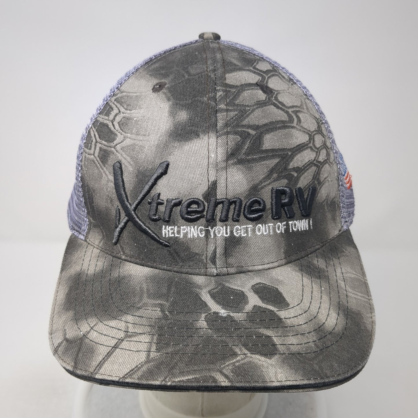 Xtreme RV Helping You Get Out Of Town Trucker Hat Multicolor OS Camouflage Mesh