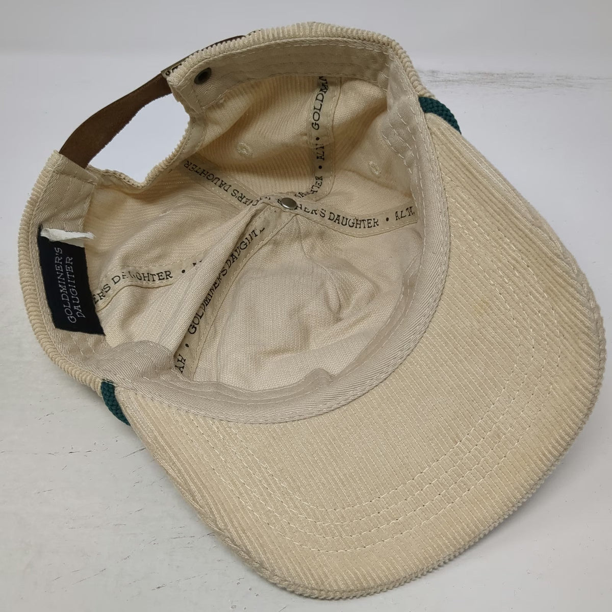 Goldminer's Daughter 5 Panel Beige One Size Hat Corduroy Rope Skiing Mountain
