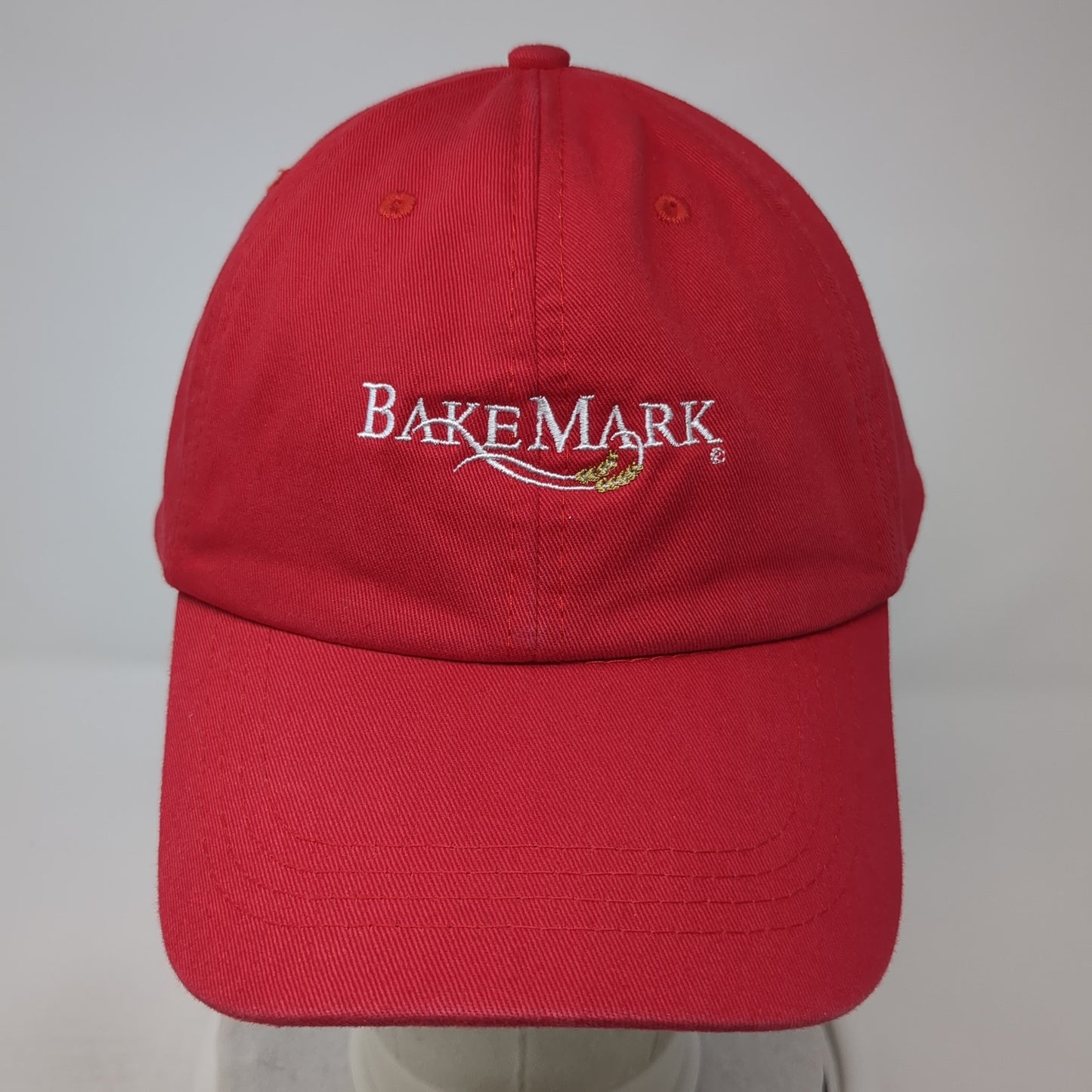 BakeMark Slideback Hat Red One Size Adjustable Leather Strap Hit Wear
