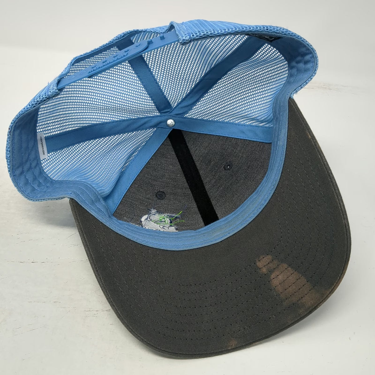 Richardson Trucker Hat Gray Blue One Size Mesh Back Snapback Pool And Spa Hat