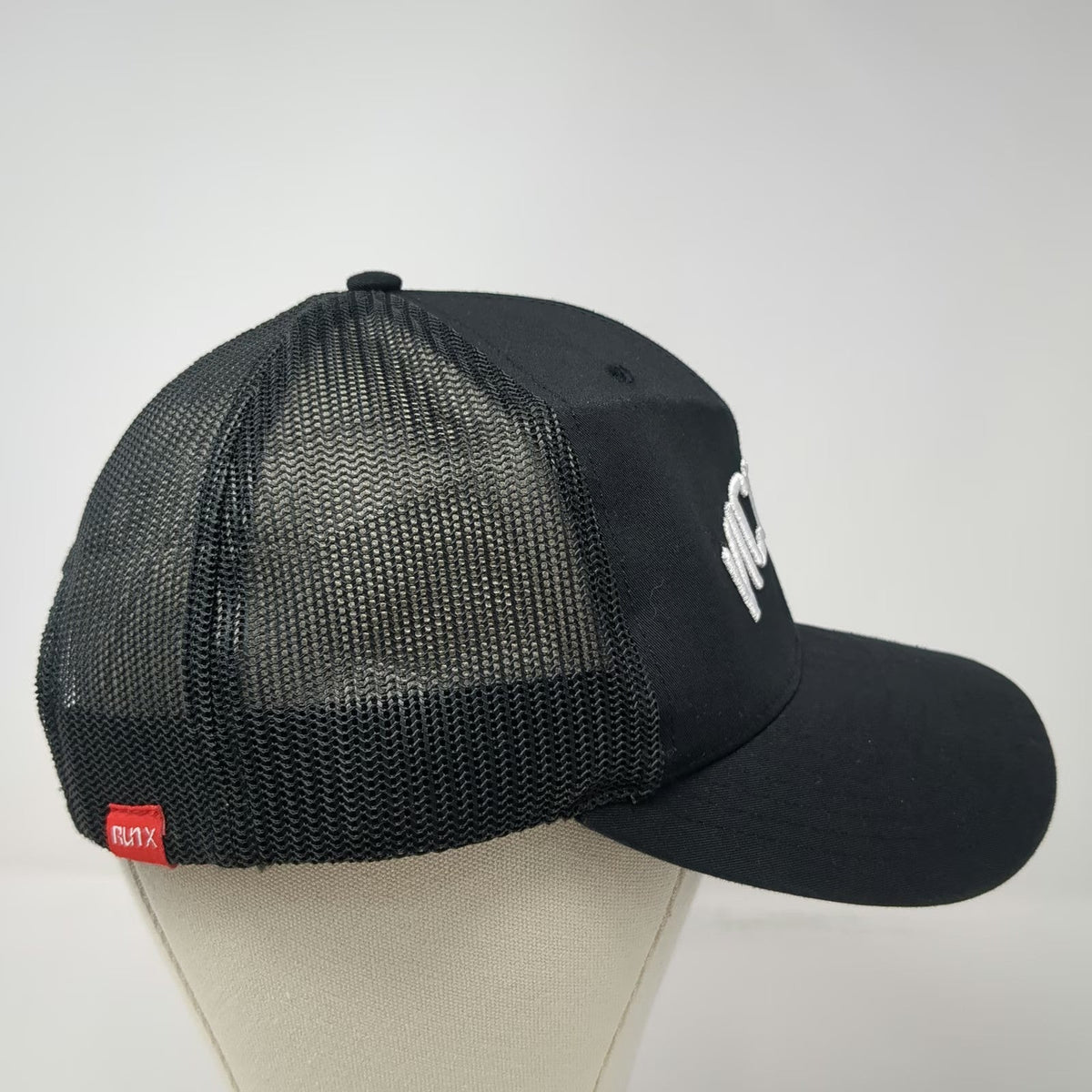 Richardson Trucker Hat Black One Size Victory Embroidered Mesh Back Snapback