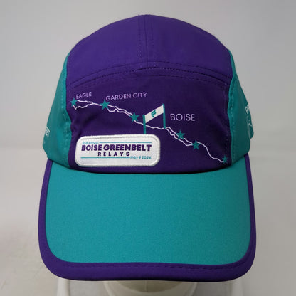 Fleet Feet 5 Panel Hat Purple Blue One Size Boise Greenbelt Relays Idaho Running