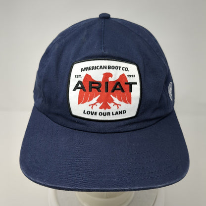 American Boot Co Est 1993 Ariat Love Our Land Snapback Hat Blue OS Adjustable