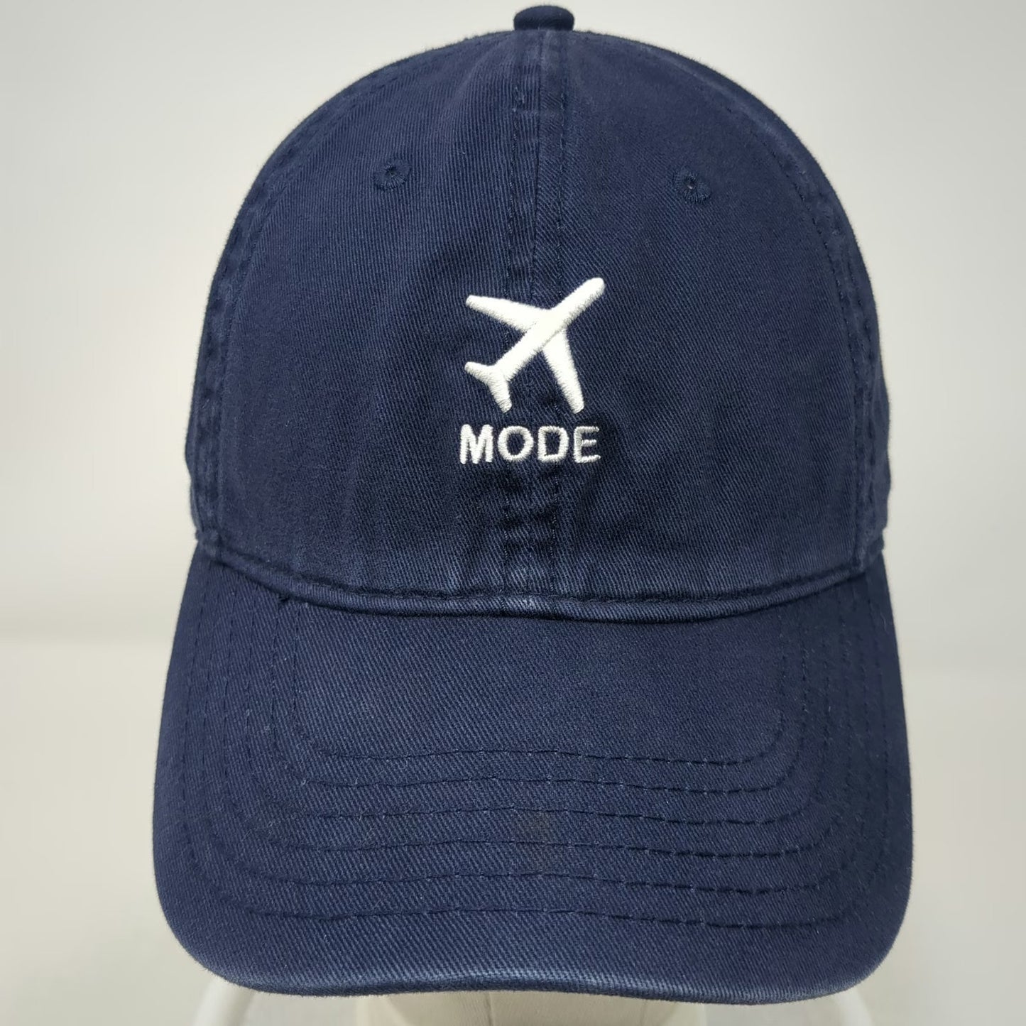 Baseball Cap Blue One Size Airplane Mode Graphic Slideback Cotton Strapback Hat