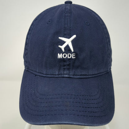 Baseball Cap Blue One Size Airplane Mode Graphic Slideback Cotton Strapback Hat