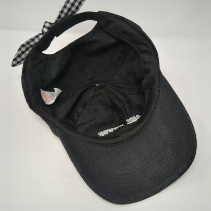 Girl Power Strapback Hat Black One Size Bow Embroidered Wonder Nation